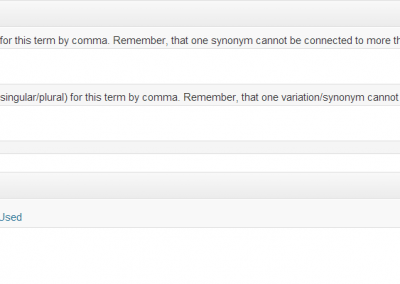 Synonyms can also be added to the infotip window